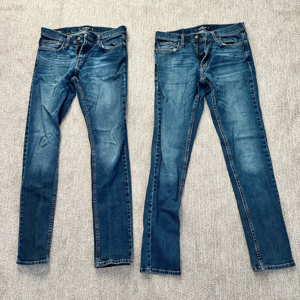 Hollister Men’s Skinny Jeans 31 W 34 L very gently worn - 2 pair